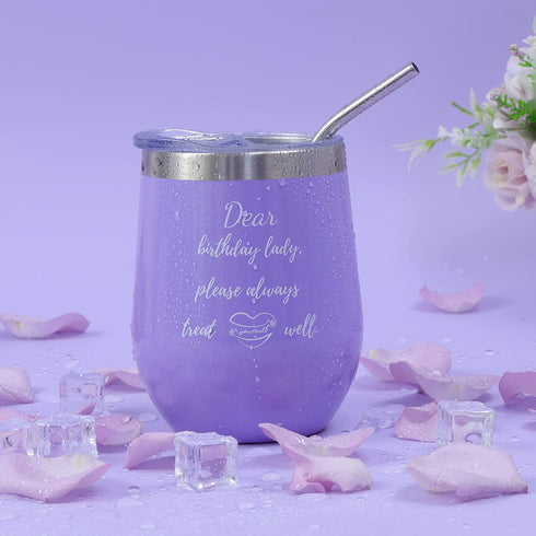 Spa Birthday Gift Basket Box for Women with Wine Tumbler